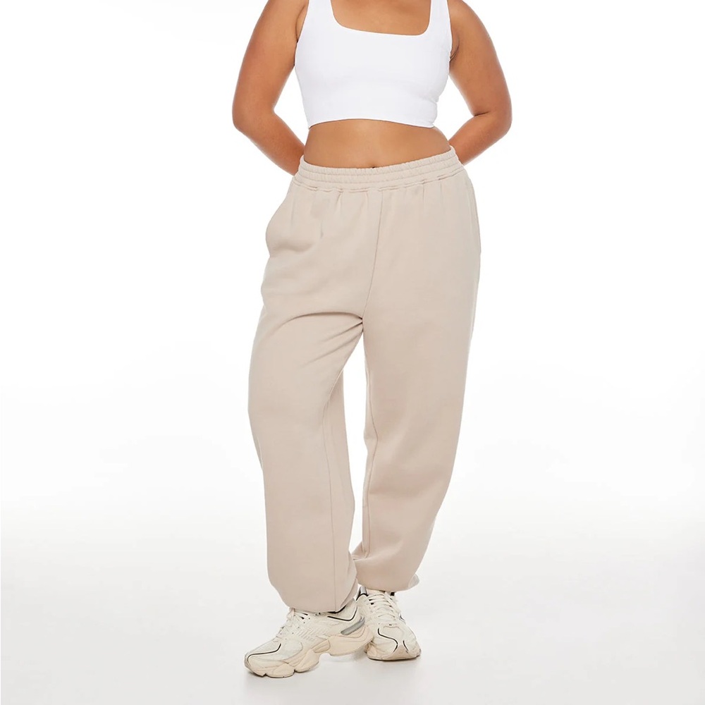 Crop Shop Boutique Beige High-Waist Track Pants